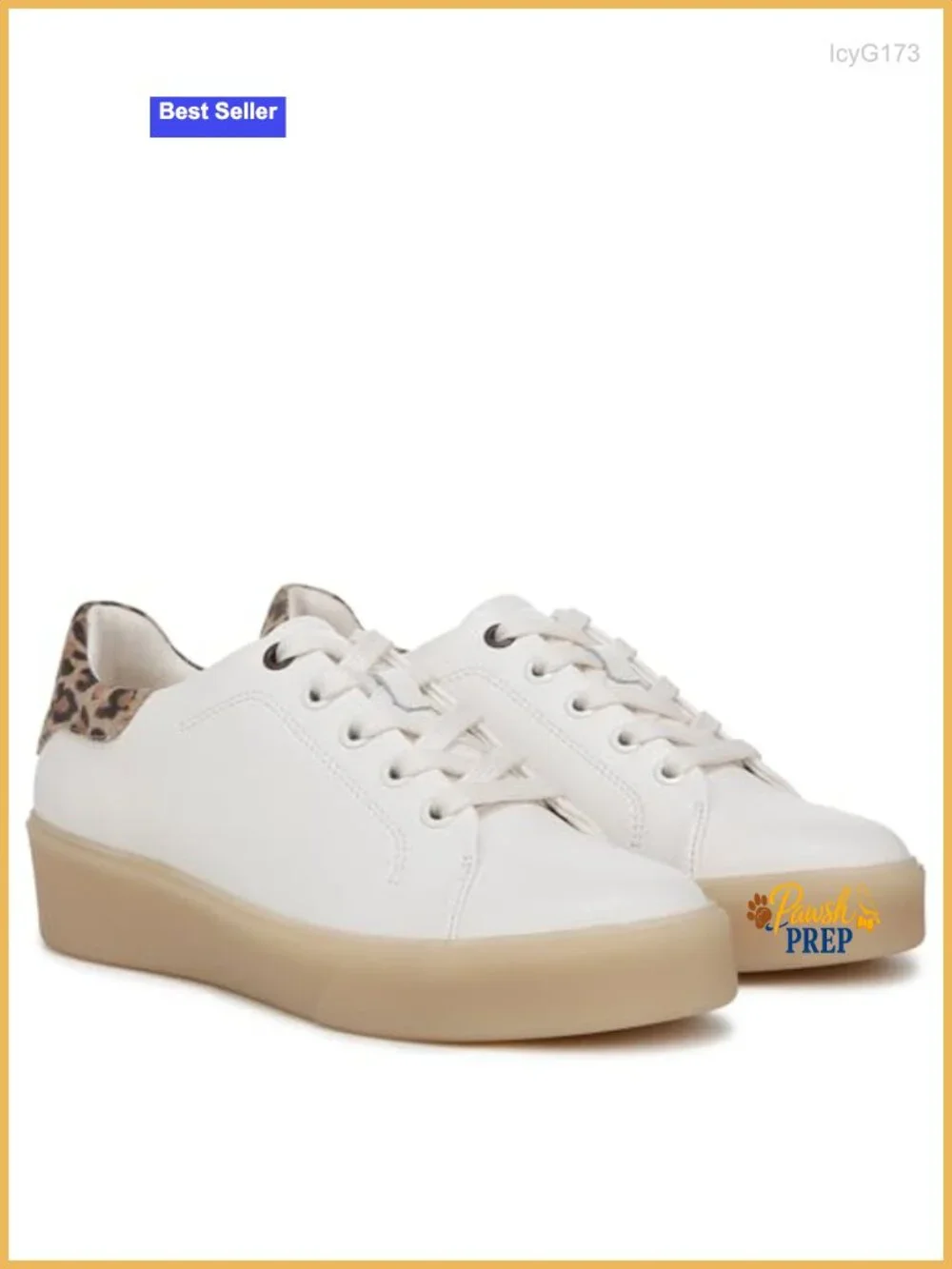 Leather Suede Lace Up Fashion Sneaker with Platform Wedge Heel